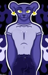 blue_fur indri kinky lemur sketch stain stained_clothes urine watersports yellow_eyes