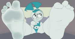 4_toes belly_button big_feet feet female female_only foot_fetish how_dare_you_mods jenny_wakeman meaty_soles mlaatr my_life_as_a_teenage_robot on_bed robot rtuenuik2 sitting_on_bed soles tagme white_skin