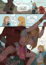 a_link_between_worlds absurd_res anthro anthro_penetrating anthro_penetrating_humanoid big_breasts blin_(tloz) blonde_hair blush bokoblin breasts breath_of_the_wild censored comic dialogue dubious_consent english_text genitals group hair hairless_pussy hi_res humanoid humanoid_on_anthro humanoid_penetrated humanoid_pointy_ears hylian monster nintendo nipples penetration penis pointy_ears princess_zelda sex shaved_pussy speech_bubble tears_of_the_kingdom text the_legend_of_zelda wjs07 zelda_(a_link_between_worlds) zelda_(tears_of_the_kingdom)
