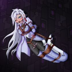 a_(xenoblade) arms_behind_back arms_tied arms_tied_behind_back ball_gag blue_eyes blush bondage bound bound_ankles bound_arms bound_legs captured casterchloe505 clothed clothed_female crotch_rope drool egg_vibrator female female_only femsub gag gagged hogtie long_hair monolith_soft nintendo one_eye_closed rope rope_bondage rope_harness sex_toy silver_hair solo solo_female submissive submissive_female vibrator vibrator_controller vibrator_cord xenoblade_(series) xenoblade_chronicles_3 xenoblade_chronicles_3:_future_redeemed