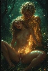 ai_generated alien blonde_female blonde_hair dripping_pussy glowing_genitalia glowing_penis male/female metallic_body metallic_penis metallic_skin monster monster_boy nude nude_female sleeping somno somnophilia weeping_nightshade wet_pussy