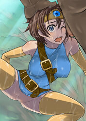 censored clothing cum dragon_quest dragon_quest_iii erect_nipples erect_nipples_under_clothes heroine_(dq3) majokko_youheidan medium_breasts roto stockings tagme