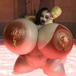 3d athena_(greek_mythology) female female_kratos female_only god_of_war hourglass_figure huge_ass huge_breasts hyper_ass hyper_breasts jackd22 kratos naked naked_female nipples nude nude_female open_mouth remake rule_63 tagme