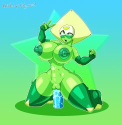 ahe_gao alternate_version_available big_breasts dildo female gradient_background green_skin green_thighhighs nickolewds peace_sign peridot_(steven_universe) shortstack steven_universe stomach_bulge tagme thick_thighs thighhighs vaginal_penetration watermark