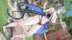 1girls 3d abdomen alternate_version_available arias_the_labrynth_butler bikini black_nails blue_eyes bra closed_mouth demon demon_girl demon_horns demon_tail demon_wings duel_monster female fringe hi_res huge_breasts koiking_(artist) light_skin low-angle_view model monocle navel painted_nails panties pointy_ears ponytail pose side_view silver_hair solo standing tail underwear wings younger_female yu-gi-oh!