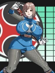 asian asian_female breasts erect_nipples heroine hurricane_blue large_breasts milf nanami_nono ninja ninja_girl ninpuu_sentai_hurricanger skirt super_sentai superheroine thick_thighs thighs unmasked voluptuous voluptuous_female