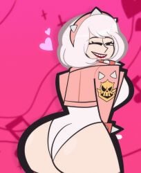 1girls 2020s 2026 2026s ass_focus bubble_ass bubble_butt elphelt_valentine fair-skinned_female fair_skin female female_only guilty_gear guilty_gear_strive hearts_around_head hourglass_figure hourglass_figured_female jpg line_art pink_background round_ass round_butt solo solo_female solo_focus tubularparu twitter_link video_game_character video_games voluptuous voluptuous_female white_hair wink winking_at_viewer