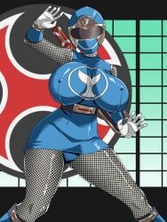 breasts erect_nipples helmet helmet_with_visor heroine hurricane_blue large_breasts milf nanami_nono ninja ninja_girl ninpuu_sentai_hurricanger power_rangers power_rangers_ninja_storm skirt super_sentai superheroine thick_thighs thighs tori_hanson unmasked voluptuous voluptuous_female
