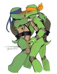 andromorph andromorph/male anthro blush bodily_fluids brother_(lore) brothers_(lore) crossgender digital_media_(artwork) duo eyes_closed fingering fingering_partner genital_fluids half-closed_eyes hi_res incest_(lore) intersex intersex/male leonardo_(tmnt) licking_tongue male mask michelangelo_(tmnt) mta_crossgender mti_crossgender narrowed_eyes open_mouth relatedturtles reptile saliva saliva_on_tongue saliva_string scalie sex shell sibling_(lore) simple_background standing sweat sweatdrop tail teenage_mutant_ninja_turtles tongue tongue_out turtle vaginal vaginal_fingering vaginal_fluid_string vaginal_fluids