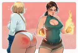 2girls ai_generated alien alien/human alien_girl alien_humanoid ass big_ass big_breasts big_thighs blonde_female blonde_hair breasts crossover curvaceous curvy curvy_figure dc dc_comics digital_media_(artwork) female hips huge_ass huge_breasts huge_thighs human humanoid justice_league justice_society_of_america kara_zor-el karen_starr kryptonian lara_croft lara_croft_(classic) large_ass large_breasts large_thighs legs light-skinned_female light_skin mature mature_female phophopho power_girl slim_waist thick thick_hips thick_legs thick_thighs thighs tomb_raider tomb_raider_(classic) voluptuous waist wide_hips