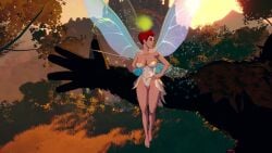 1girls 3d_animation ass bouncing_breasts breasts cleavage clothing fairy_godmother_(swords_and_slippers) feet green_eyes hips large_breasts mass_creation milf pointed_ears red_hair smoking sound swords_and_slippers text thick_thighs thighs video wide_hips wings