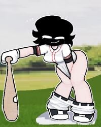 ... 1girls 2025 2d 2d_(artwork) arcaned_roses baseball baseball_bat baseball_field baseball_uniform breasts color colored covering covering_crotch covering_pussy covering_self digital_media_(artwork) female female_only mystery_(roses_arcaned) pale-skinned_female pale_skin pants pants_down roses_arcaned shoes solo solo_female thighs white_gloves white_skin