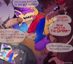 3boys anon anthro anthro_on_anthro anthro_only anthro_penetrated anthro_penetrating balls ballsack bara begging begging_for_cum begging_for_more begging_for_sex belly biped blue_cock blue_dick blue_penis breeding breeding_slave brown_body brown_fur brown_hair canid canine canine_genitalia canine_penis chest chest_tuft choco_werehound_brute cock cock_hungry cookie_run cookie_run_kingdom cum cum_inside cum_on_body dark-skinned_male dark_skin degradation degrading dialogue dick encouragement english english_text eyeless eyeless_face eyeless_male gay gold-skinned_male gold_body group group_sex horns humanoid humanoid_genitalia humanoid_penis knot knotted_penis legs legs_spread light-skinned_male light_skin light_yellow_face livestream lying lying_on_back male/male mobile_phone mouth_open nipples no_eyes nostrils oc offscreen_character offscreen_characters open_eyes open_mouth open_smile orange_eyes orgy penis penis_in_ass phone phone_camera phone_screen pinch pinching purple_balls purple_ears purple_fur purple_hair purple_testicles red_cock red_dick red_horns red_penis scar scarred_torso scars schwarzwalder self_degradation sex sharp_teeth slutboy small_nostrils smartphone smile smiling snout spicyramen standing standing_sex testicles tongue tongue_out writing writing_on_belly writing_on_body writing_on_skin writing_on_thigh yaoi