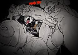 1futanari 1girl after_blowjob akari_(the_mimic) cum_drip cum_on_face cum_on_tongue drooling explicit facial futanari ghostfacik huge_balls huge_breasts huge_penis lineart military_uniform monochrome nsfw roblox roblox_game school_uniform shiny_penis shion_(the_mimic) sketch the_mimic tongue_out traditional_media veiny_penis