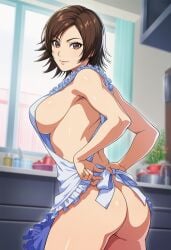 1girls accurate_art_style ai_generated anime_style apron apron_only ass ass_focus bandai_namco barely_clothed big_ass breasts curvaceous curvy curvy_body curvy_female curvy_figure exposed_ass female from_behind functionally_nude functionally_nude_female high_resolution hourglass_figure hourglass_figured_female kazama_asuka light-skinned_female light_skin mostly_nude naked_apron okamiai presenting presenting_ass presenting_hindquarters shiny shiny_hair shiny_skin short_hair shoulder_length_hair swept_bangs teen teenage_female teenage_girl teenager tekken tekken_8 viewed_from_behind