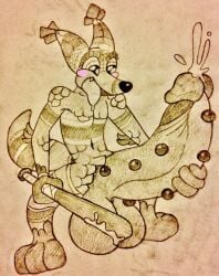 1boy absurdly_large_cock agender ambiguous_gender amused_expression anthro anthro_fox anthro_only bat bat_(object) big_eyes big_penis blush candy cum cumming dick_bigger_than_body drooling ejaculation fingers fox fox_humanoid furry_fox genderless goofy halley_labs human_genitalia humanoid humanoid_fox humanoid_penis insert_slimetok_picture lapfox_trax non-human non-human_only nonbinary paws penis_bigger_than_body pinata puppy_eyes solo the_quick_brown_fox tongue_out tqbf vulpvibe