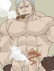 1boy akuma_no_mi male male_only moku_moku_no_mi one_piece smoker_(one_piece) solo ushigami yaoi