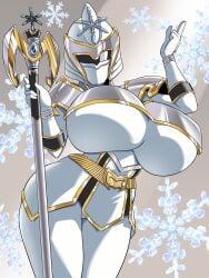 breasts helmet helmet_with_visor heroine large_breasts magimother mahou_sentai_magiranger milf miyuki_ozu power_rangers power_rangers_mystic_force staff super_sentai superheroine thick_thighs thighs udanna_(power_rangers) wizard