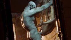 2boys against_wall anal_creampie big_balls big_penis creampie cum_in_ass cum_inside cum_string held_by_arms held_up leon_scott_kennedy looking_at_partner looking_up looking_up_at_partner male male_focus male_human/male_monster male_only male_penetrated male_penetrating monster overflowing_cum regenerador resident_evil resident_evil_4