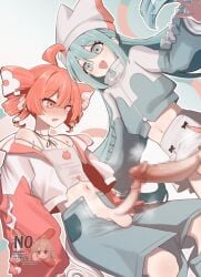 2girls :d ahoge aqua_eyes aqua_hair aqua_jacket aqua_pants artist_name bare_shoulders beanie blush camisole censored clothing_cutout commentary_request crop_top cropped_jacket double-parted_bangs drill_hair dutch_angle eeeeeiti_aka embarrassed flat_chest frown futa_with_futa futanari hat hatsune_miku jacket kasane_teto knee_cutout large_penis long_hair long_penis long_sleeves looking_at_penis midriff miniskirt mosaic_censoring multi-strapped_camisole multiple_girls navel nose_blush off_shoulder open_clothes open_fly open_jacket open_mouth outline paid_reward_available pants penis penis_size_difference penises_touching pppp_(vocaloid) puffy_long_sleeves puffy_sleeves red_eyes red_hair red_sleeves simple_background skirt sleeves_past_fingers sleeves_past_wrists smile testicles twin_drills twintails twitter_username utau very_long_hair vocaloid watermark white_camisole white_hat white_jacket white_outline white_skirt zipper