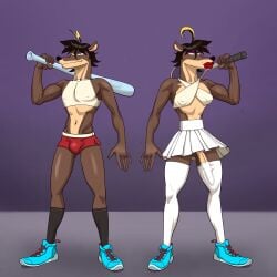 anthro athletic baseball_bat beauty_mark bulge bulge_through_clothing bully cock_shock exposed_penis femboy furry gangster ghetto girly hypnosis jackofak lipstick long_penis midriff milf mommification mommy mommy_kink moobs nipples_visible_through_clothing pecs personality_change personality_switch skirt slender_body slender_waist sneakers socks socks_the_weasel stockings tennis_racket tennis_uniform thigh_highs twink twunk weasel