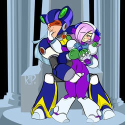 blush breasts color dynamo female fingering front_view hair lumine_(mega_man) male mega_man mega_man_x nipples purple_hair r!p robot sitting