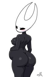 2_horns arthropod big_ass big_breasts big_butt black_body female female_only hollow_eyes hornet_(hollow_knight) insects looklooking_at_viewer naked pregnant pregnant_female silksong solo vessel_(species)
