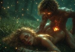 ai_generated alien blonde_female blonde_hair doggy_style glowing_genitalia glowing_penis male/female metallic_body metallic_penis metallic_skin monster monster_boy nude nude_female sleep_sex sleeping somno somnophilia vaginal_penetration weeping_nightshade