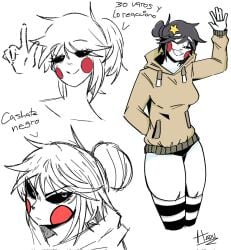 1girls angry angry_expression angry_face arm_up cakeminita_(character) cakeplayer cakeplayer101 cakeplayer103 female female_focus female_only hispanic_youtuber hoodie legs light-skinned_female light_skin looking_at_viewer panties serious serious_face serious_look smile smiling smiling_at_viewer socks star_on_head text white_body white_face white_skin youtube youtube_hispanic youtuber