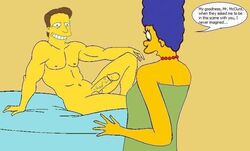 clothes color english_text female human male marge_simpson nude penis sitting straight tagme testicles text the_simpsons troy_mcclure