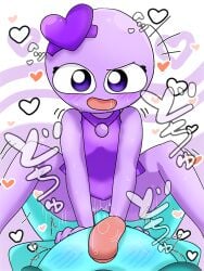 1boy 1girls adult blue_blush blue_body blue_hair blush bottomless bottomless_female chase_(festivalv) chibi clothed clothed_sex clothing dress festivalv flat_chest heart japanese_text ketsumoa_(style) looking_at_another male_penetrated male_penetrating male_penetrating_female nec-12 necklace oc open_mouth original_character penetration penis purple_background purple_blush purple_body purple_clothing purple_dress purple_eyes purple_shirt pussy red_hearts request requested saliva sapphire_(festivalv) sleeveless sleeveless_dress tank_top teal_body text tongue tongue_out translation_request uncensored vaginal_penetration white_heart