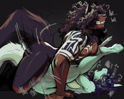 anthro anthro_on_anthro anthro_penetrated anthro_penetrating anthro_penetrating_anthro breasts canid canine canis domestic_dog dragon duo eye_roll facial_piercing female female_penetrated fluffy fluffy_tail from_front_position green_body green_scales hair hair_over_eyes heart_symbol hi_res legs_back male male/female male_penetrating male_penetrating_female mammal mating_press moan mythological_creature mythological_scalie mythology nervouscherry nose_piercing nose_ring obscured_penetration penetration penile penile_penetration piercing ring_piercing scales scalie sex tail