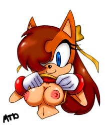 anthro breasts cat clothes color female female_only front_view fur furry manx_cat marthedog nipples smile solo sonic_(series) sonic_x-treme tiara_boobowski