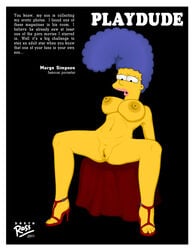 breasts color darth_ross female female_only front_view high_heels human marge_simpson nipples nude sitting solo tagme the_simpsons vulva