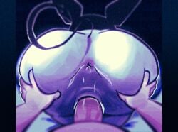 ass ass_focus ass_grab bodily_fluids colored futa_on_female futanari kukj kuromi my_melody penetration precum sanrio shaded tagme vaginal_penetration