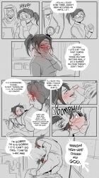 1boy 1girls blowjob blowjob_face blowjob_only blush blush_lines brat comic deep_blowjob deep_throat deepthroat english_text exhibitionism exhibitionist face_fucking facefuck georgie_(quarantine_zone) glacierclear handjob heart-shaped_pupils instant_loss instant_loss_2koma licking licking_penis medium_penis mod_(glacierclear) oral oral_penetration oral_sex pants_down penis penis_in_mouth penis_out pubes pubic_hair public public_exposure public_sex quarantine_zone sequence submissive text