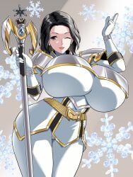 asian asian_female breasts heroine large_breasts magimother mahou_sentai_magiranger milf miyuki_ozu staff super_sentai superheroine thick_thighs thighs unmasked wizard
