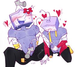 artist_request beaniebearz cum cumming deltarune deltarune_chapter_3 dick hands male male_only masturbation moan tenna_(deltarune) tv_head