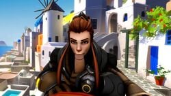 3d animated brigitte brigitte_lindholm cyanyu fellatio no_sound oral overwatch shorter_than_30_seconds shorter_than_one_minute tagme video