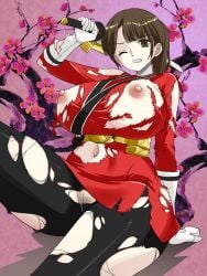 asian asian_female breasts heroine karou_shiba large_breasts milf nipples pubic_hair samurai samurai_sentai_shinkenger shinken_princess_red shinken_red skirt super_sentai superheroine thick_thighs thighs unmasked voluptuous voluptuous_female