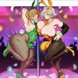 1boy 1futa 1girls 2d after_kiss ai_generated animal_ears armpit_fetish armpit_hair armpits ass balls big_ass big_balls big_breasts big_butt big_cock big_penis big_testicles big_thighs blonde_hair blush bow bowtie breasts bubble_butt bulge cock covered_nipples covered_penis detached_collar detached_sleeves erection erection_under_clothes fake_animal_ears fake_tail femboy fishnet_pantyhose fishnets futa/male futanari green_leotard grey_hair hairy_armpits heart high_heels huge_ass huge_balls huge_breasts huge_butt huge_cock huge_testicles kromer_(limbus_company) large_ass large_balls large_breasts large_butt large_cock large_penis large_testicles large_thighs leotard limbus_company male male_playboy_bunny massive_breasts massive_cock massive_penis multicolored_hair onilapper open_mouth otoko_no_ko pantyhose penis playboy_bunny pole project_moon rabbit_ears rabbit_tail saliva saliva_trail short_hair sinclair_(limbus_company) strapless strapless_leotard streaked_hair stripper_pole tail testicles thick_ass thick_butt thick_cock thick_penis thick_thighs thighs tongue tongue_out yellow_eyes yellow_nails