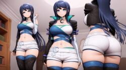 ai_generated blue_eyes blue_hair cosplay danganronpa danganronpa:_trigger_happy_havoc danganronpa_(series) large_ass large_breasts luna_snow_(cosplay) maizono_sayaka series_request tagme