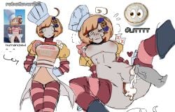 artist_name badware_(die_of_death) cookieware_(die_of_death) cum_in_pussy die_of_death_(roblox) doodle half-dressed hands_behind_back humanization humanized legs_spread messy_linework overflowing_cum reference_image robotlover26 self_upload thigh_highs