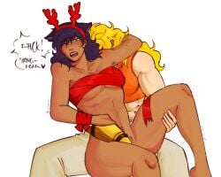 2girls blake_belladonna canon_couple lesbian_couple lesbian_sex rwby vivovivi yang_xiao_long yuri