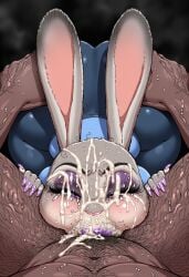 ai_generated bimbo_lips cum_on_face deepthroat groping_ass judy_hopps novelai self_upload