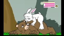 animated anthro anthro_on_anthro be_kon_box bear blush blushing blushing_female breasts cum cum_in_pussy cum_in_uterus cum_inside doggy_style duo ejaculation female female_on_bottom female_penetrated fur game gameplay_mechanics jungle larger_female larger_penetrated male male/female male_on_top male_penetrating male_penetrating_female mp4 naughty_rabbit nude penis perching_position pixel_art premature_ejaculation rabbit rape size_difference smaller_male sound tagme tail unconscious unconscious_female uterus vagina vaginal vaginal_penetration vaginal_sex video x-ray