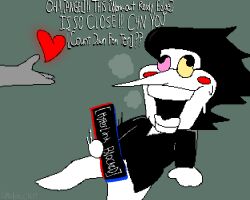 5:4 [kromer] bodily_fluids business_man business_suit censored clothing deltarune edging eyewear glasses heart humanoid male male/male puppet red_cheeks salesman simple_background smokin-chip solo spamton_g._spamton spamton_g_spamton steam suit sweat text undertale_(series) white_body white_skin