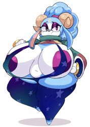 1girls anthro ariem big_breasts blue_body blue_hair bovid caprine cleavage dork_boi female female_only horn horns lewd_dorky pink_hair sheep sonic_(series) sonic_dream_team sonic_the_hedgehog_(series) thick_thighs wool wool_(fur)