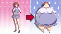 before_and_after fat hana_katsuragi overweight_female seikon_no_qwaser weight_gain