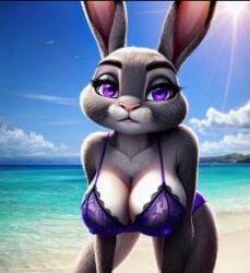 ai_generated bunny cleavage judy_hopps lace_lingerie lingerie zootopia